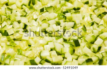 finely chopped cucumber salad, background