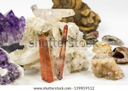 mineral collection close up