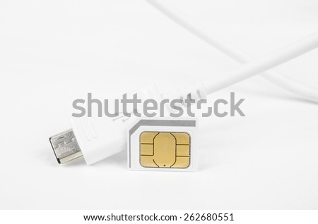 in connection (micro SIM, USB plug)