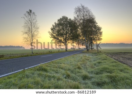 HDR dawn, small country road