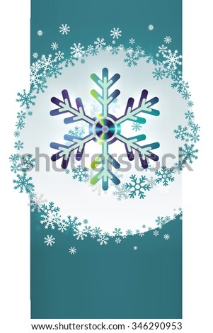New Year card. New Year\'s banner. Snowflake of the disks with a star