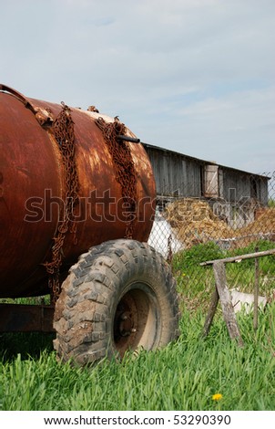 Farm Water Tank on Homemade Trailer