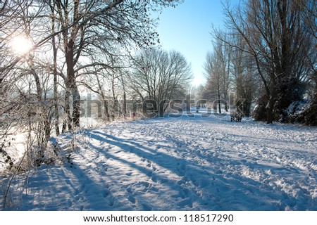 Beautiful wintry landscape covered in snow