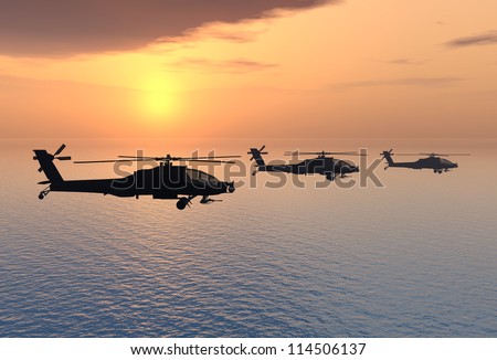 Apache Helicopter Computer generated 3D illustration Apache Helicopter Computer generated 3D illustration