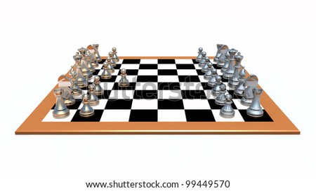 Chess Game Computer generated 3D illustration