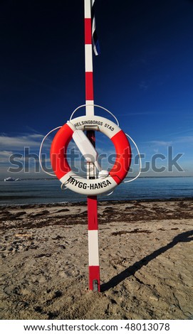 Red and White Rescue Ring Buoy