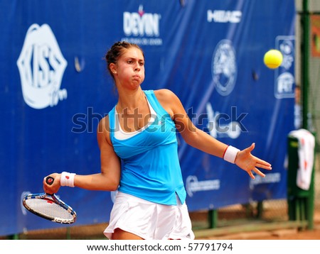 BUCHAREST - JULY 25 : Romanian Raluca Platon in action during second round of qualifying matches for the $75,000 ITF / WTA tournament \