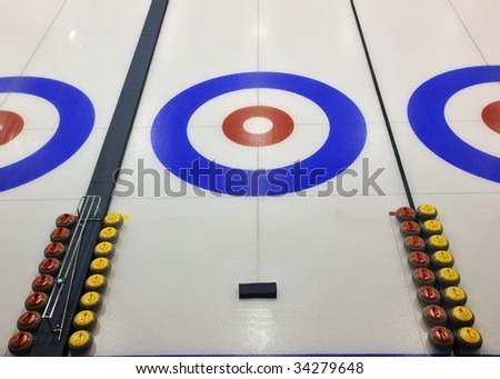 Indoor curling sheets in a sports center, edmonton, alberta, canada
