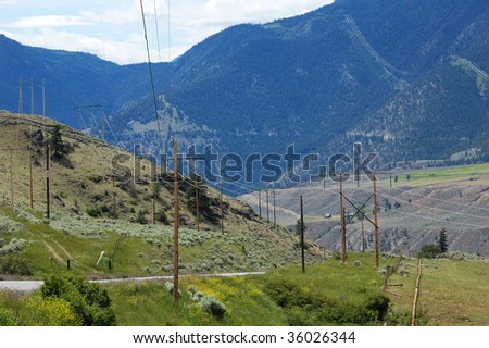 Roadside view of the desert-like landscape along the highway 1, british columbia, canada