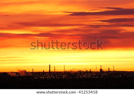Beautiful rosy clouds and sky at sunrise moment, city edmonton, alberta, canada