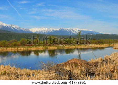 stock photo the canadian rocky mountains and river in radium hot springs