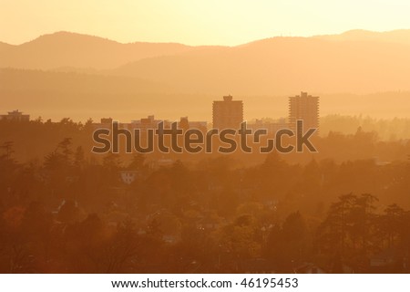 victoria city at sunset moment, british columbia, canada