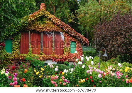 Garden Island on Garden House In Butchart Gardens Victoria Vancouver Island Canada