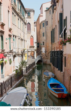 Historic houses of the canal in Venice, Italy
