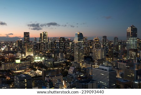 Tokyo city by night