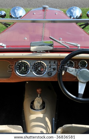 interior of an old vintage car