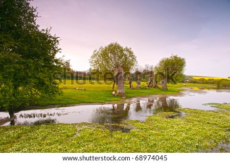 River Kennet not far from its source in Wiltshire England