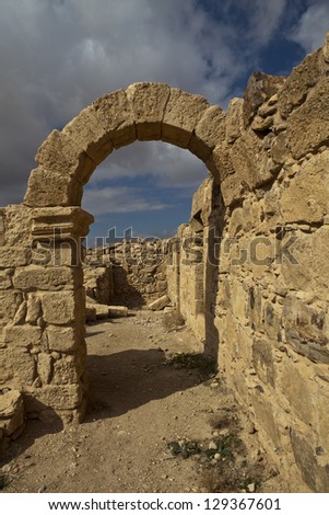 Ruins of Roman city Umm Ar-Rasas in North Jordan, an Unesco World Heritage Site along the King\'s Highway, Arabia, Middle East.
