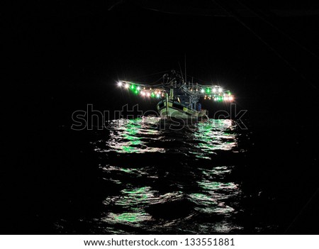 Image of Fishing boat in the open sea