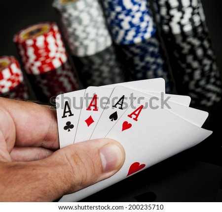 Poker Combination chips Playing cards in casino