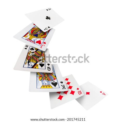 The combination of playing cards poker casino Isolated on white background The combination of playing cards poker casino Isolated on white background