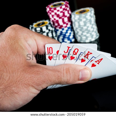 Poker Combination chips Playing cards in casino