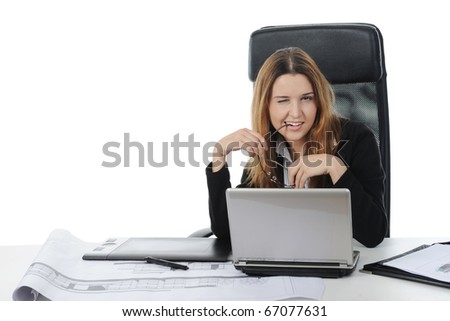 graphic designing backgrounds. stock photo : Graphic designer working using pen tablet. Isolated on white ackground