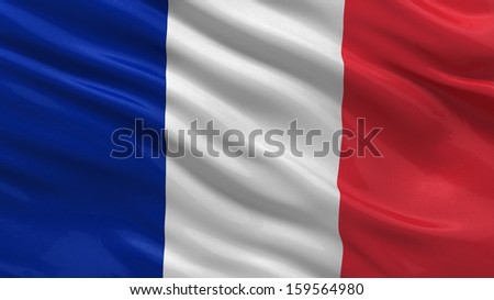 Flag of France waving in the wind