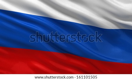 Flag of Russia waving in the wind
