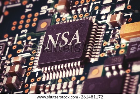 Conceptual image of a NSA processor inside a computer.
