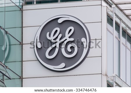 BADEN, SWITZERLAND. November 2nd, 2015. The new General Electric logo has been installed at the former Alstom thermal power headquarters.