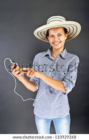 Teenager girl with earphones
