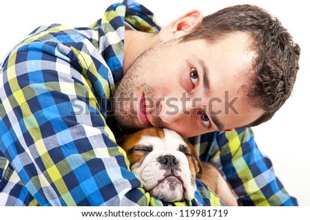 Man with his dog