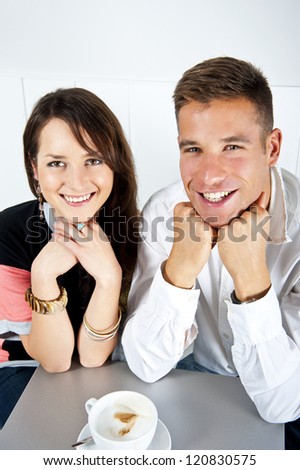 Couple on date in restaurant