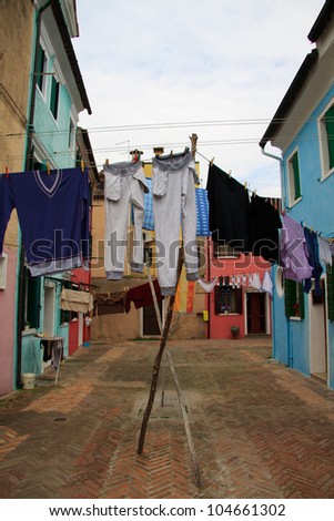 clothes hung between the houses - Burano (Venice)