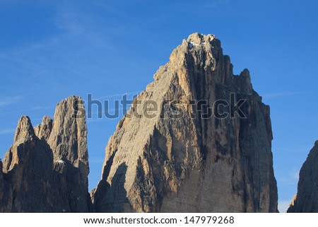 top small and big top of Lavaredo (Three Peaks)