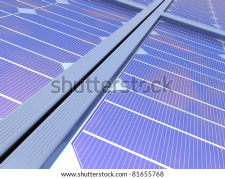 3D-modeled photovoltaic cell, representing notions such as green technologies, sustainable development, alternative energy sources as well as respect of the environment