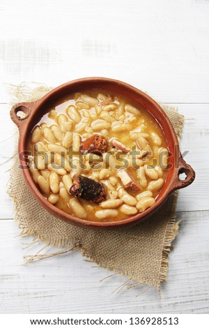 traditional asturian stew (bean stew) called 