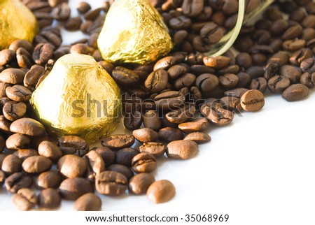 coffee and sweetmeats in gold(en) foil