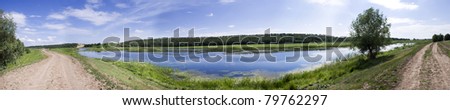 Wide Panoramic Photo of Lake