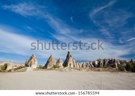 Fairy chimneys and lots of blue sky, Cappadocia, Turkey