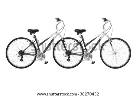 stock photo : Bicycle a tandem for driving together