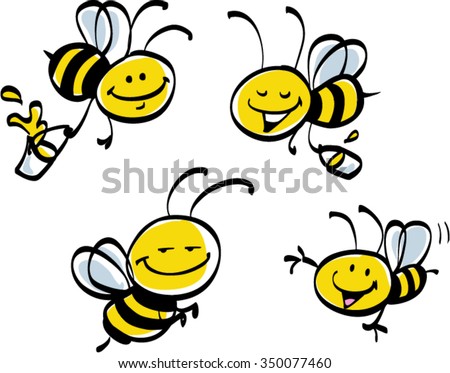 Cartoon Bees Stock Vector 350077460 : Shutterstock