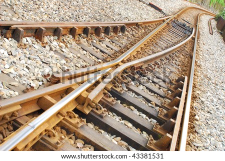 Railway Tracks crossing and going in different directions