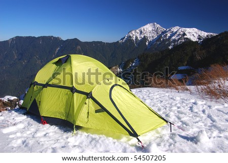 Camping on snow.