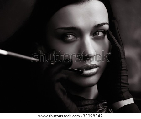 black and white photography women. stock photo : Black and white
