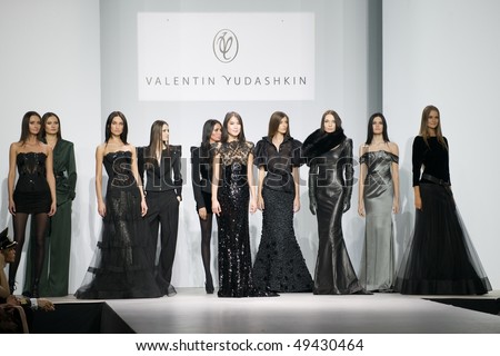 MOSCOW - MARCH 20: Model Ksenia Suchinova - Miss world 2008 on a podium during show of Yudashkin\'s collection autumn-winter 2010/11 Russian Fashion Week, on March, 20, 2010, Moscow, Russia