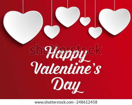 Vector Valentine Day Heart on Red Background Vector Valentine Day Heart on Red Background