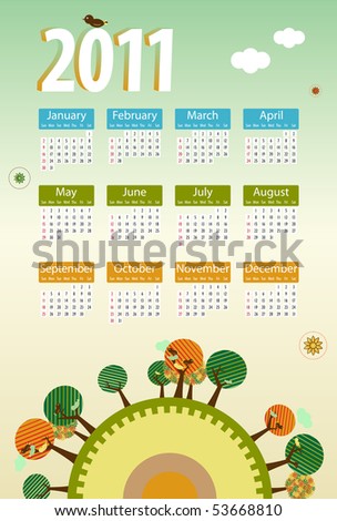 editable calendar 2011. stock vector : Calendar 2011