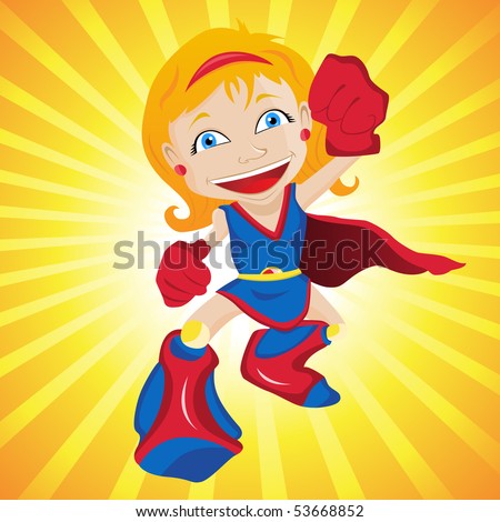 cartoon girl superhero. stock vector : Super hero Girl